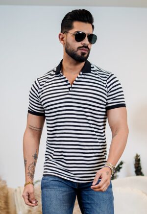 Signature Striped Polo T Shirt - Premium Style